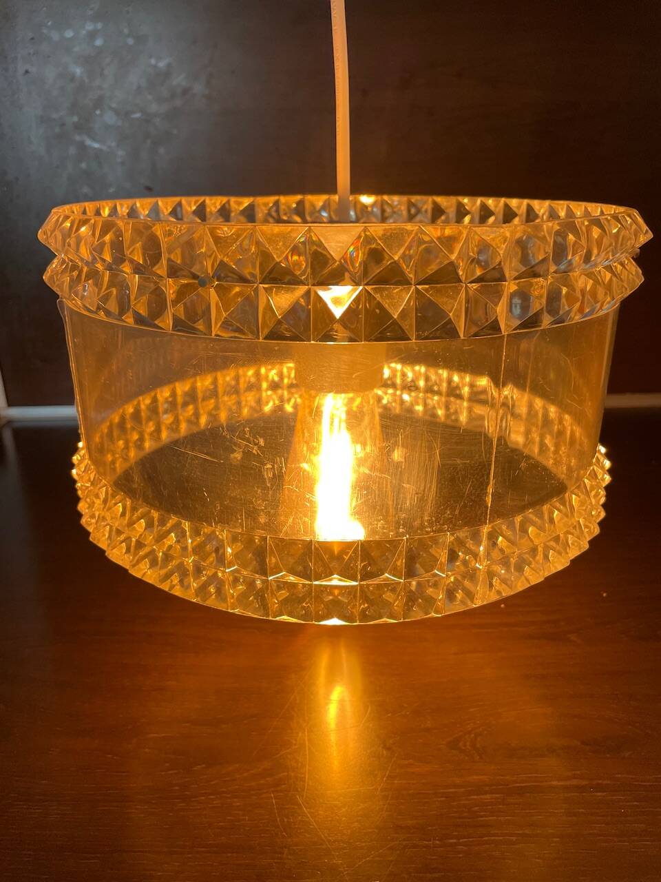 Vintage plexiglass pendant light, circa 1970s