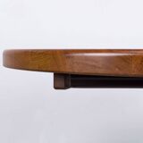 Table à manger ronde en teck danois avec rallonge, années 1970