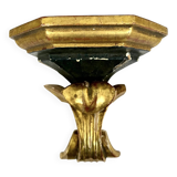 Wall-mounted console in painted gold wood