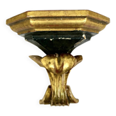 Wall-mounted console in painted gold wood