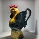 Rooster pitcher. Barbotine. Orchies