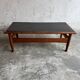 Vintage Oak Coffee Table with Dark Slate Top — Warm Oak Frame and Charcoal Slate Surface