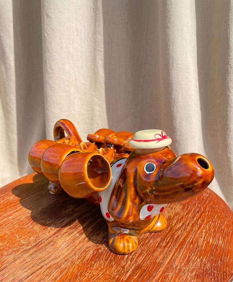 Kitsch dog-shaped carafe