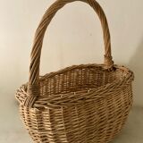 Braided wicker basket for the market