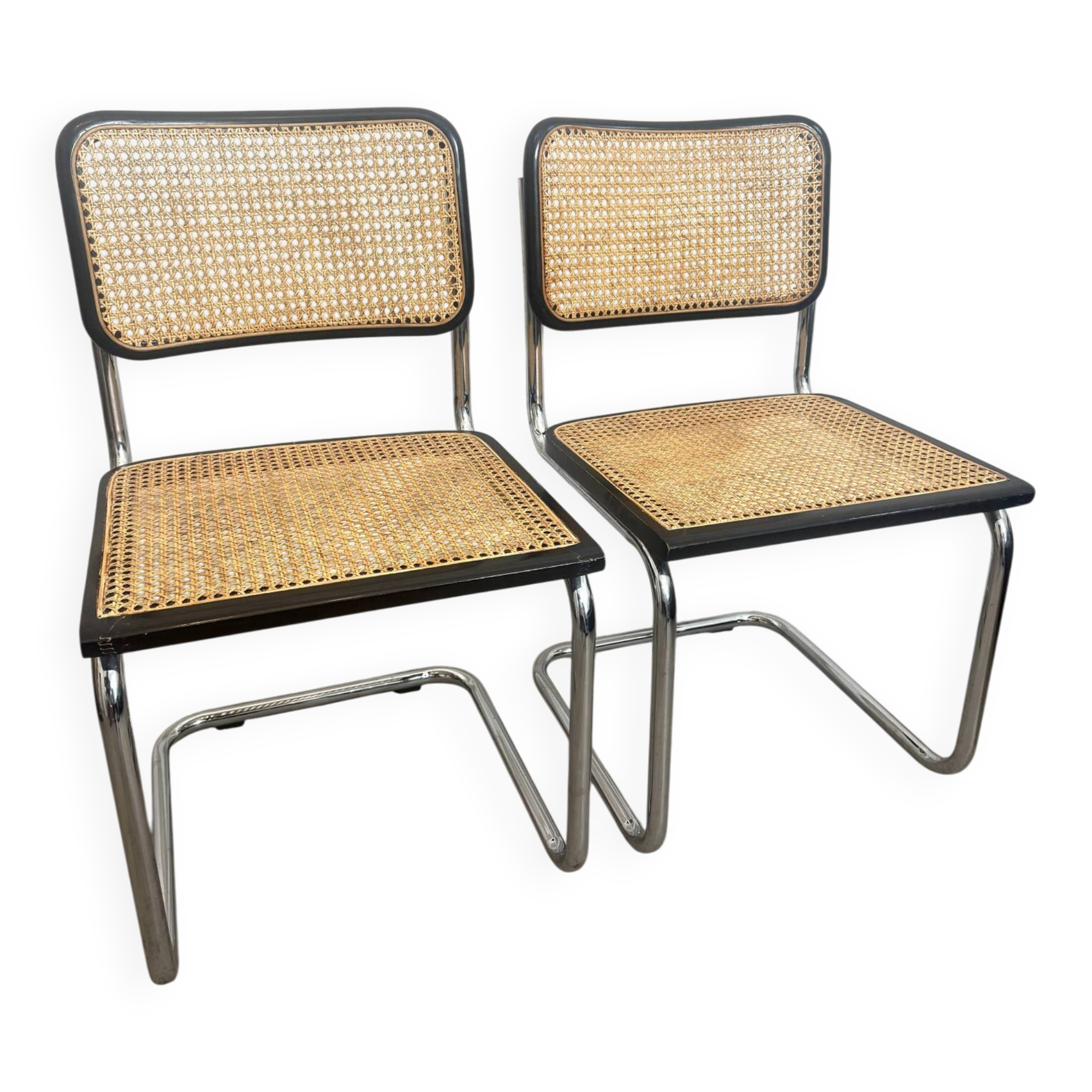Pair of Cesca chairs B32 Marcel Breuer made in Italy