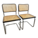 Pair of Cesca chairs B32 Marcel Breuer made in Italy