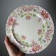 4 antique dessert plates Longchamp Daisies ironstone polychrome