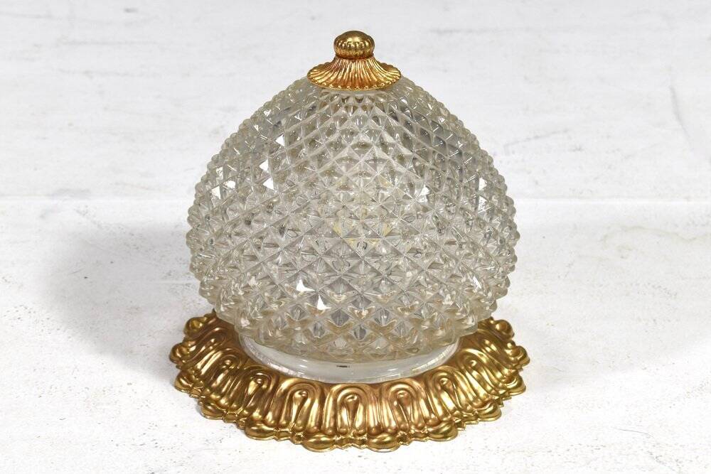 Brass pineapple ceiling or wall light by Gaetano Sciolari, Italy, 1960s-1970s