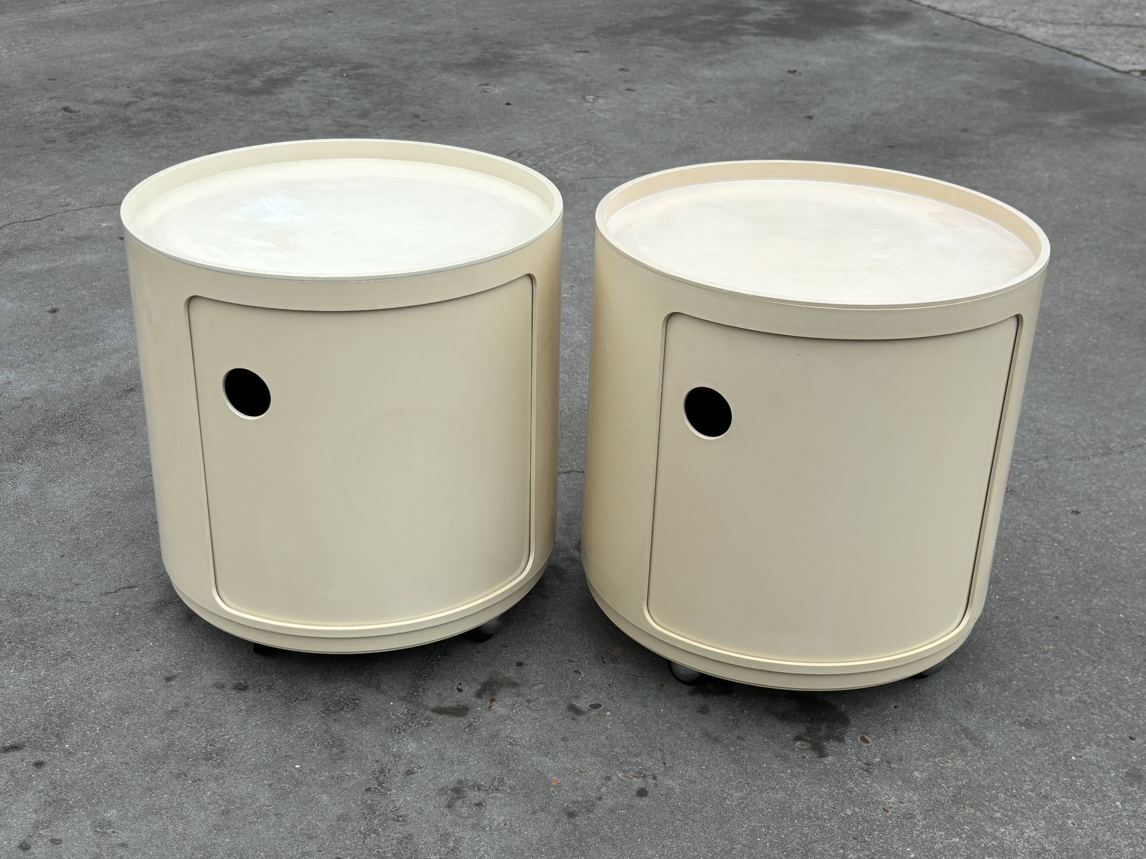 Vintage Componibili bedside tables by Anna Castelli for Kartell set of two