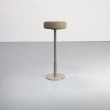 70s cast stainless steel and leather stool set/3
