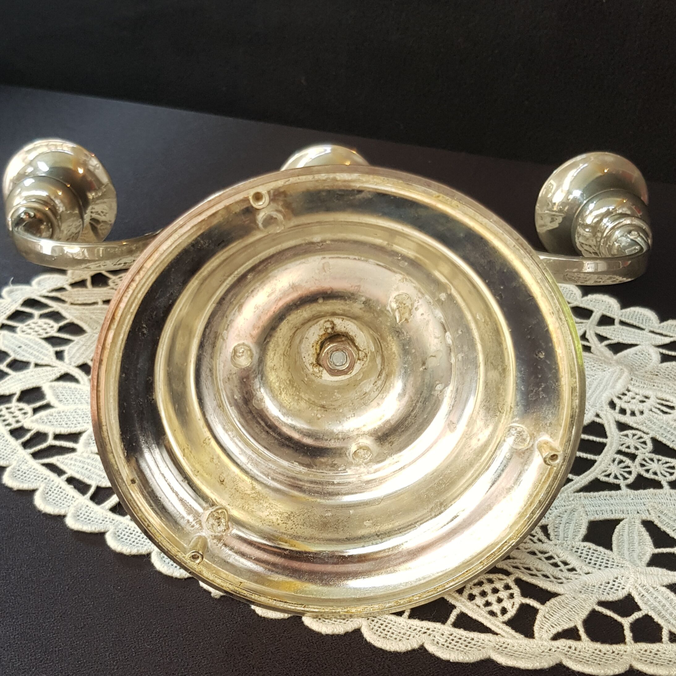 Silver metal candlestick