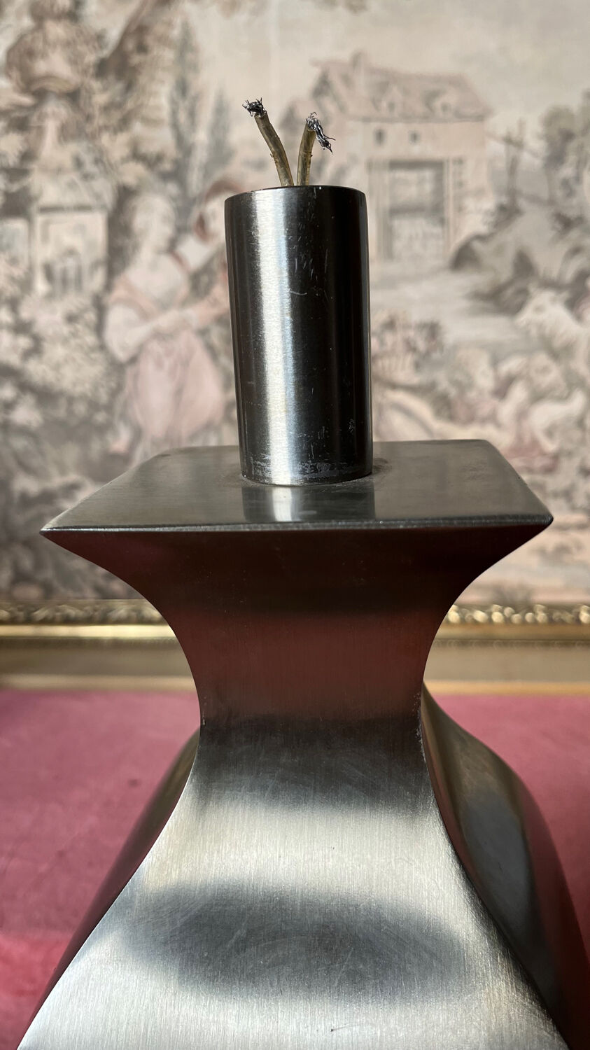 Brushed stainless steel lamp foot 1970