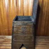 Old stool with vintage carved wood chest