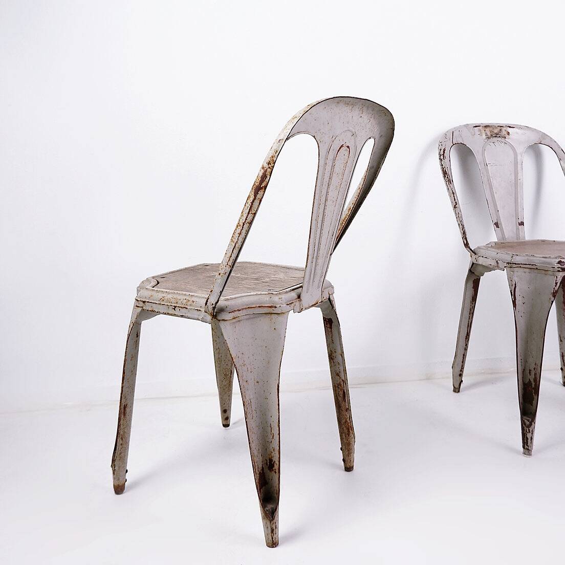 Stackable Industrial Bistro Chairs by Fibrocit of Belgium - Set of 4 - 1950s