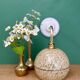 Vintage glass globe wall light in yellow and silver from Clichy.
