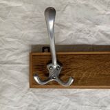 Vintage wooden wall coat rack - 2 hooks
