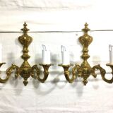 Paire d’appliques Bronze 2 lumières style Louis XV