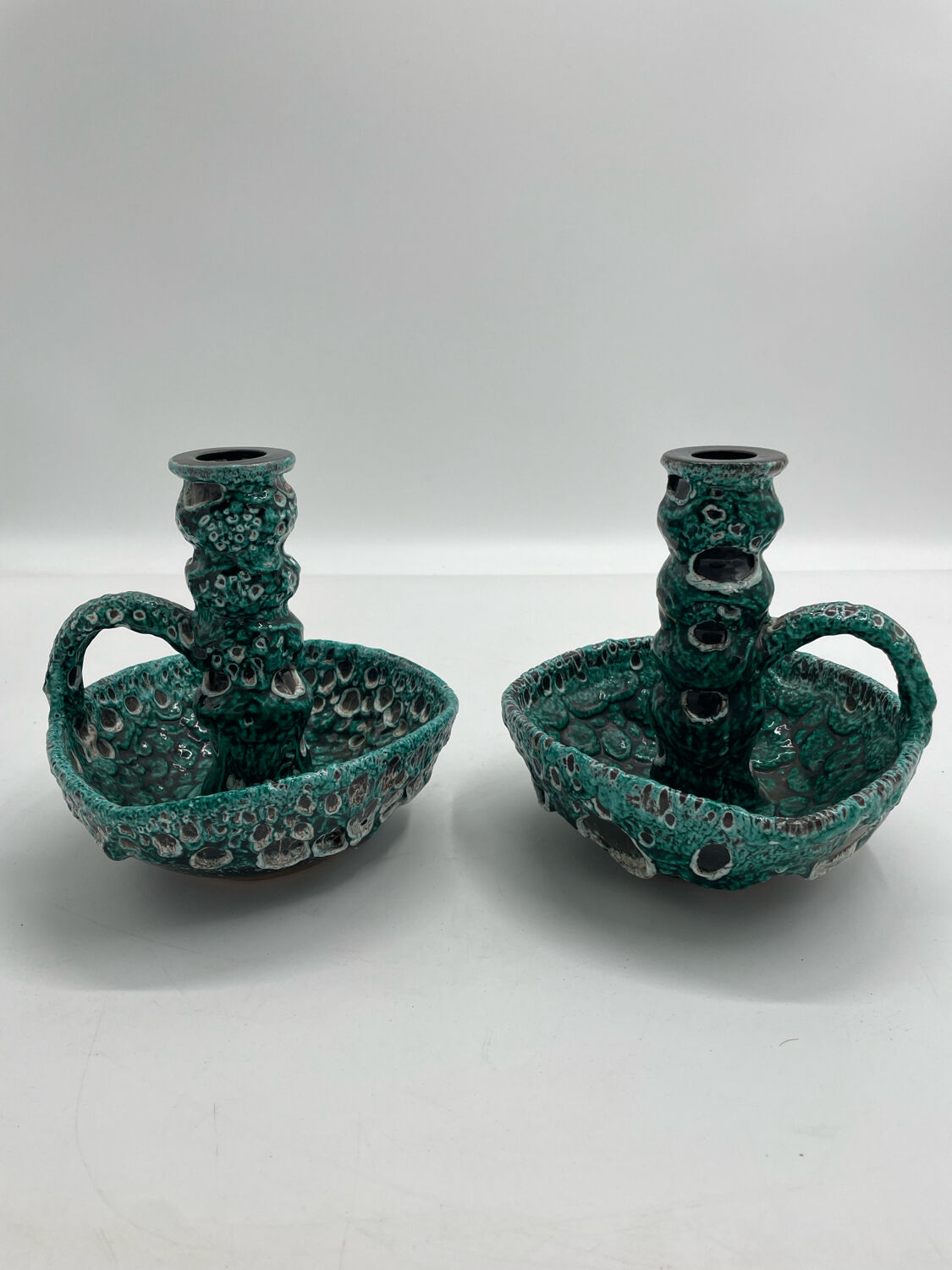 Set of two lamp bases, ceramic candlestick.