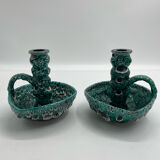 Set of two lamp bases, ceramic candlestick.