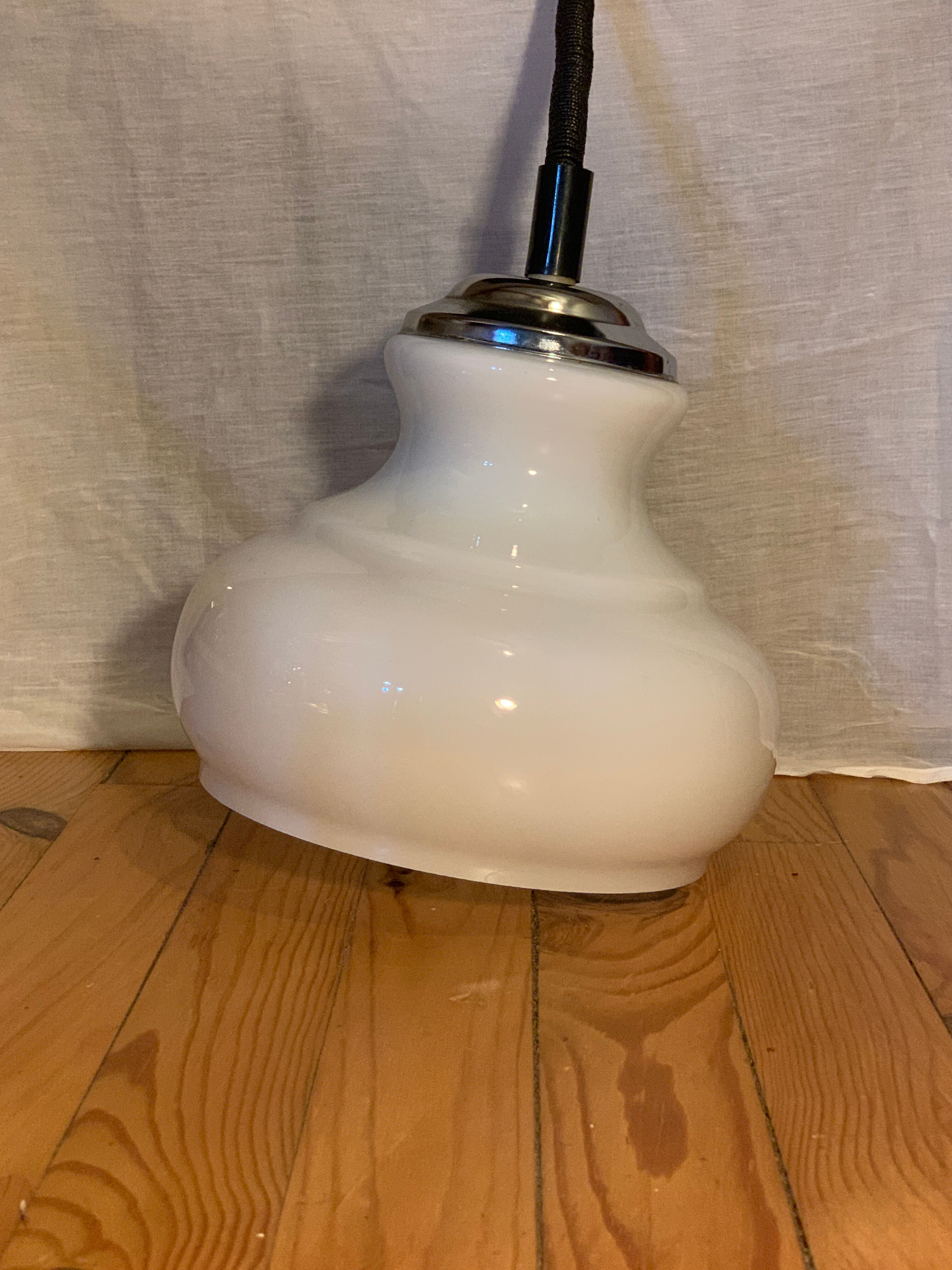 White opaline chandelier
