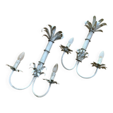 Pair of Vintage Lacquered Sheet Metal Wall Lights -