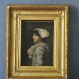 Profile of an Elegant, 1884 Signed Dated - Hst