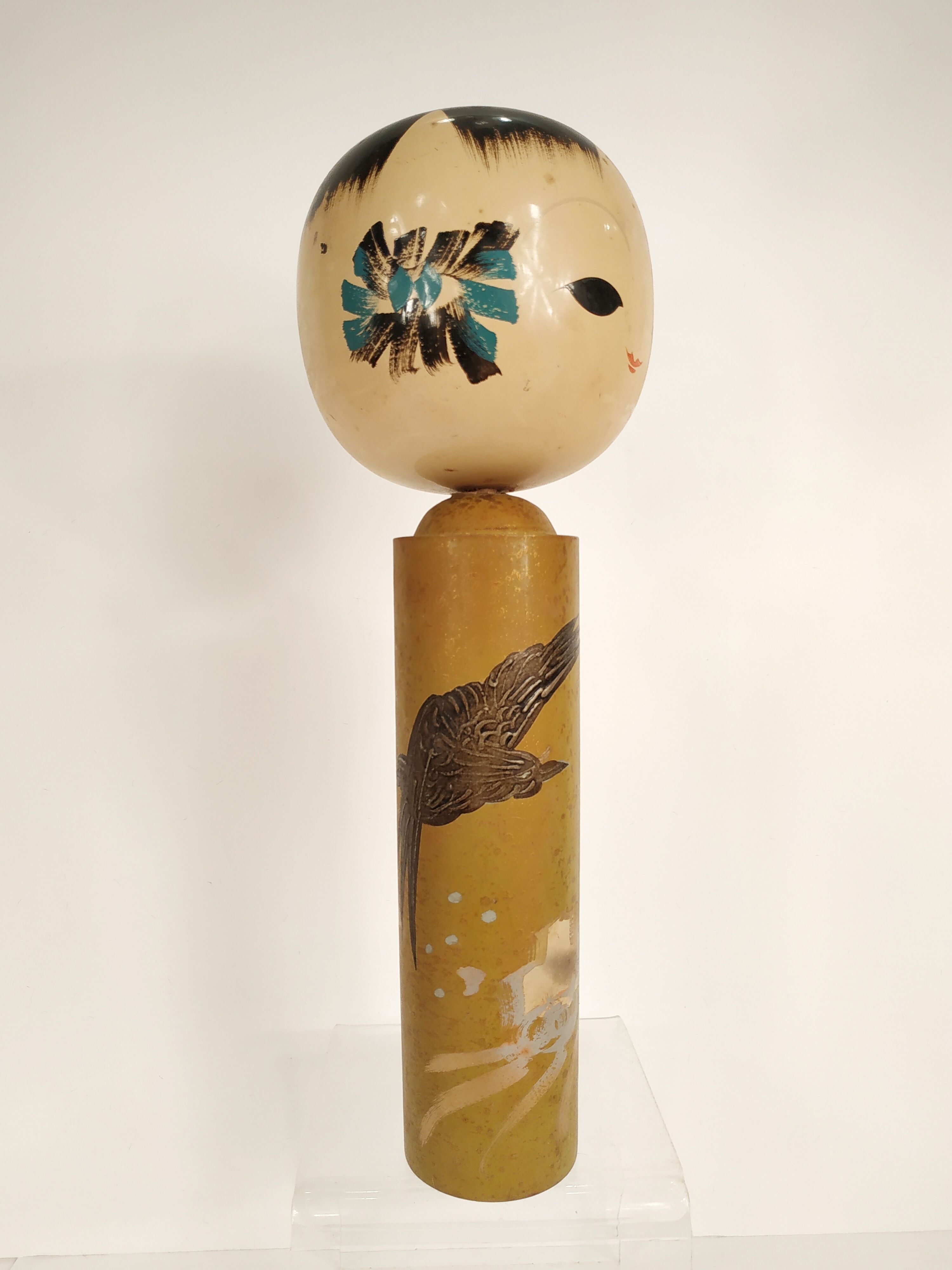 Kokeshi doll - work circa 1960 bird decoration - Japan