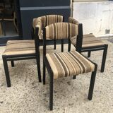 4 Self chairs in wood and fabric