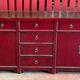 China bahut red lacquered buffet of unusual width 2m60 traditional manufacture