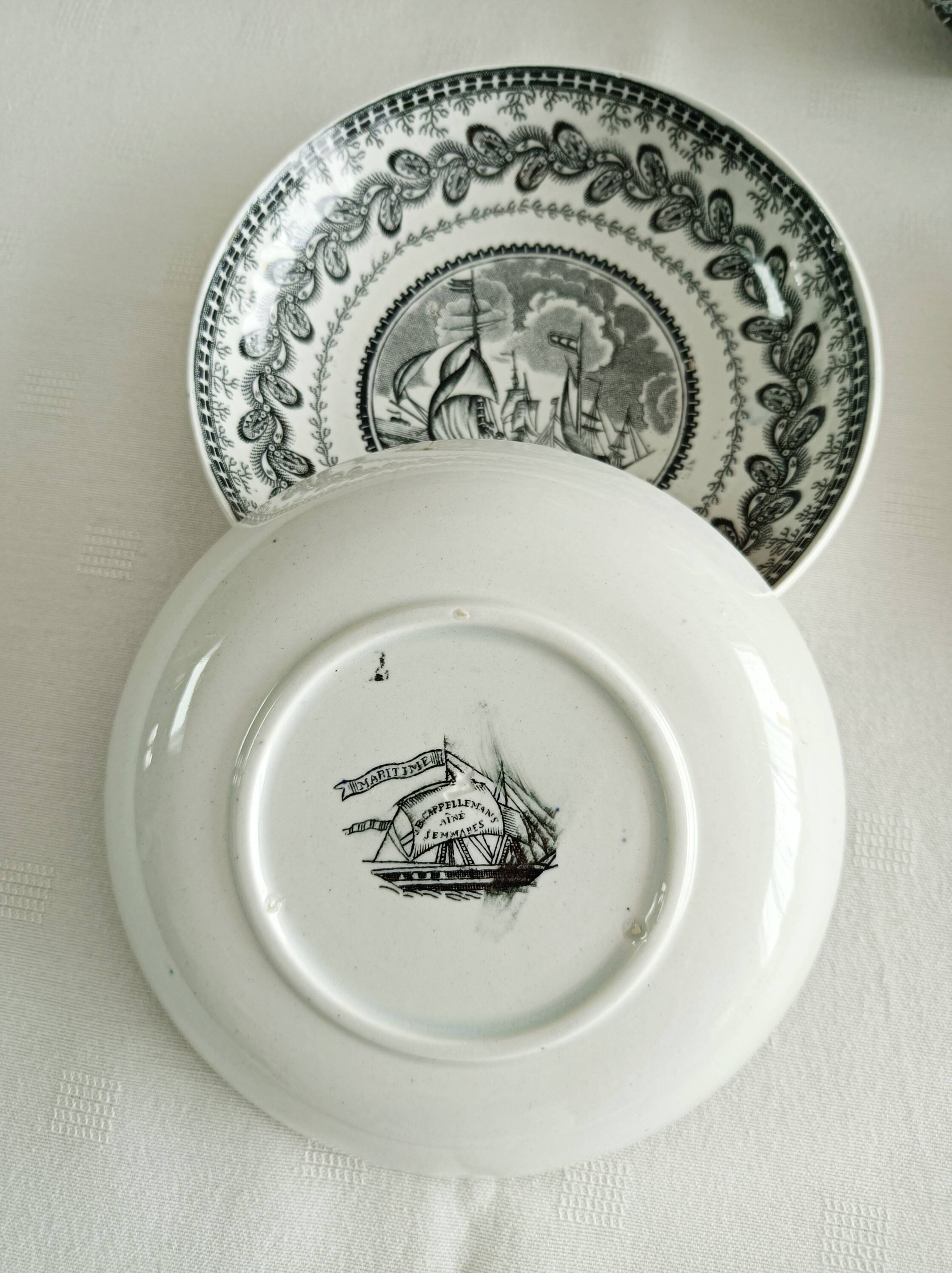 Set of 6 bowls and 2 cups Cappellemans, Jemmapes