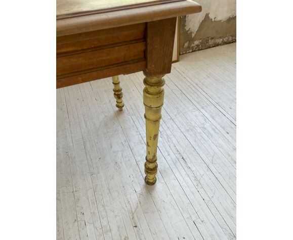 Yellow Walnut Farm Table Or Desk Selency, Farm Table Style Desk