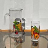 Borgonovo pitcher and glass set. Vintage 70s