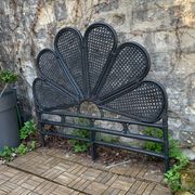 Tête de lit vintage en rotin noir 142cm