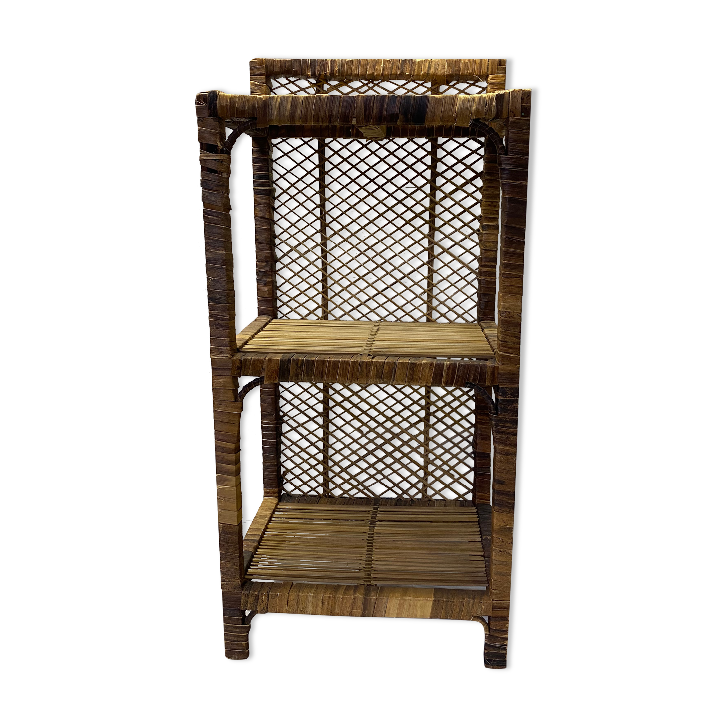Étagère rotin vintage