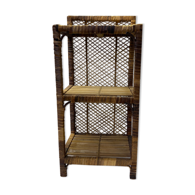 Étagère rotin vintage