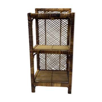 Étagère rotin vintage