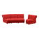 Space Age Modular Curved Sofa In Original Red Fabric, Tatra 1970s