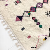 Moroccan Berber carpet azilal ecru with colorful patterns 164x123cm