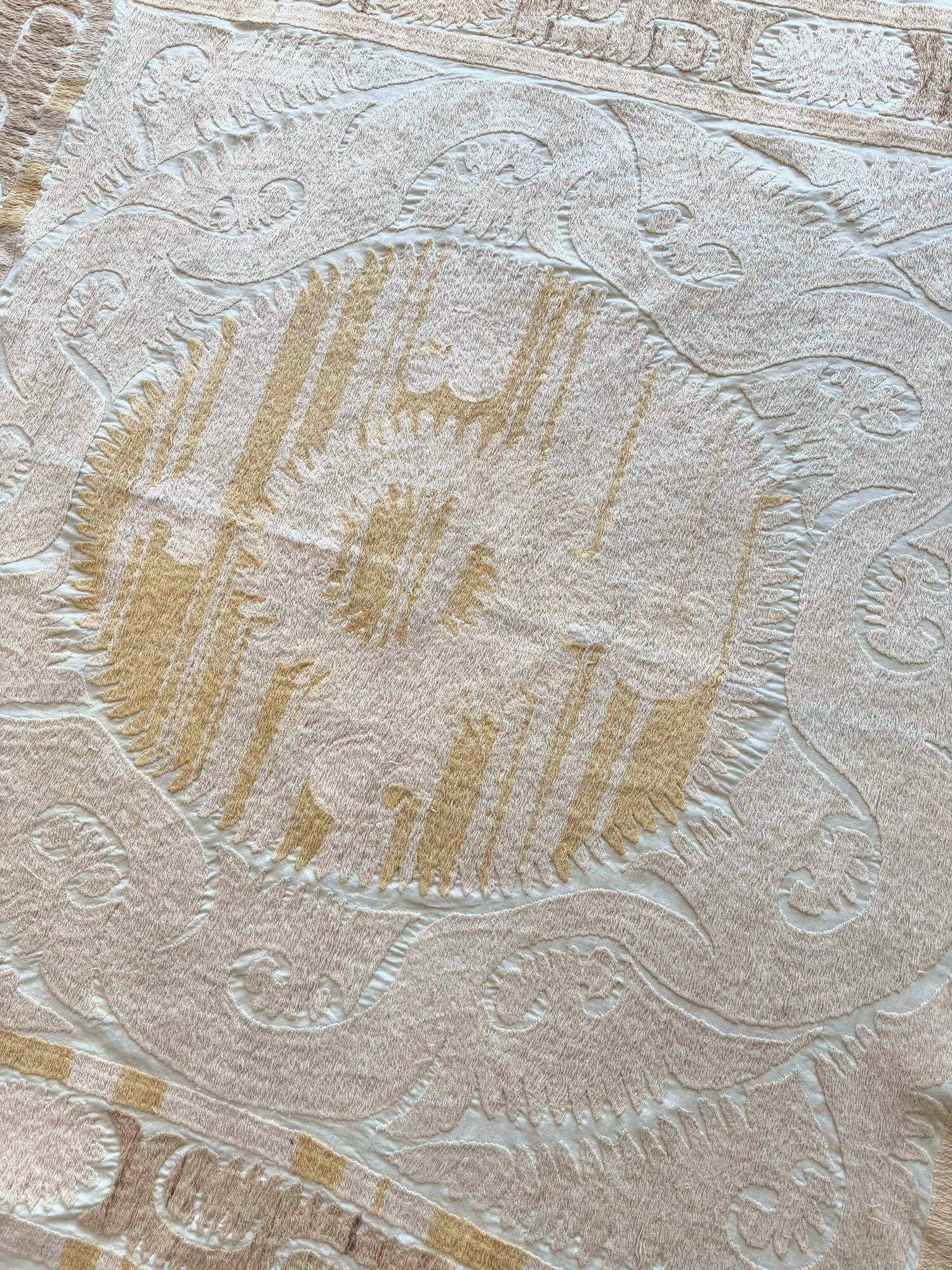 Vintage hand-embroidered tablecloth 144x147 cm