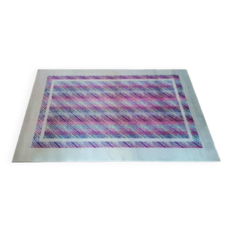 1980s Gorgeous Geometric Italian Woolen Rug by Missoni for T&J Vestor