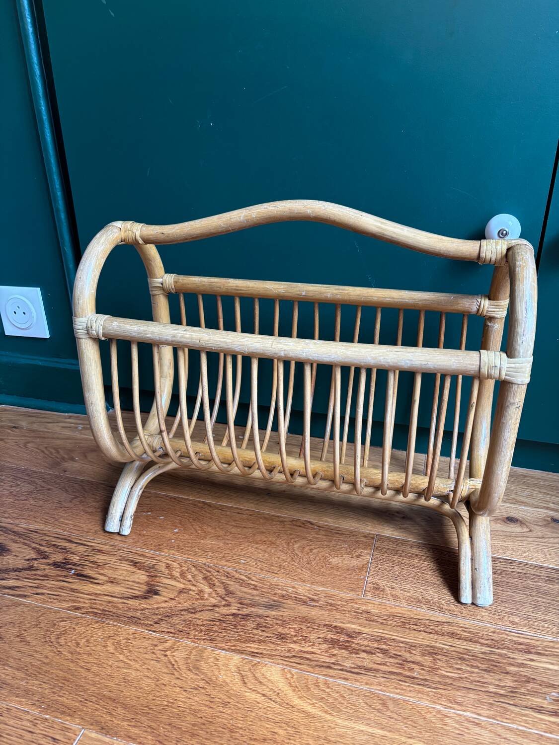 Wicker magazine rack
