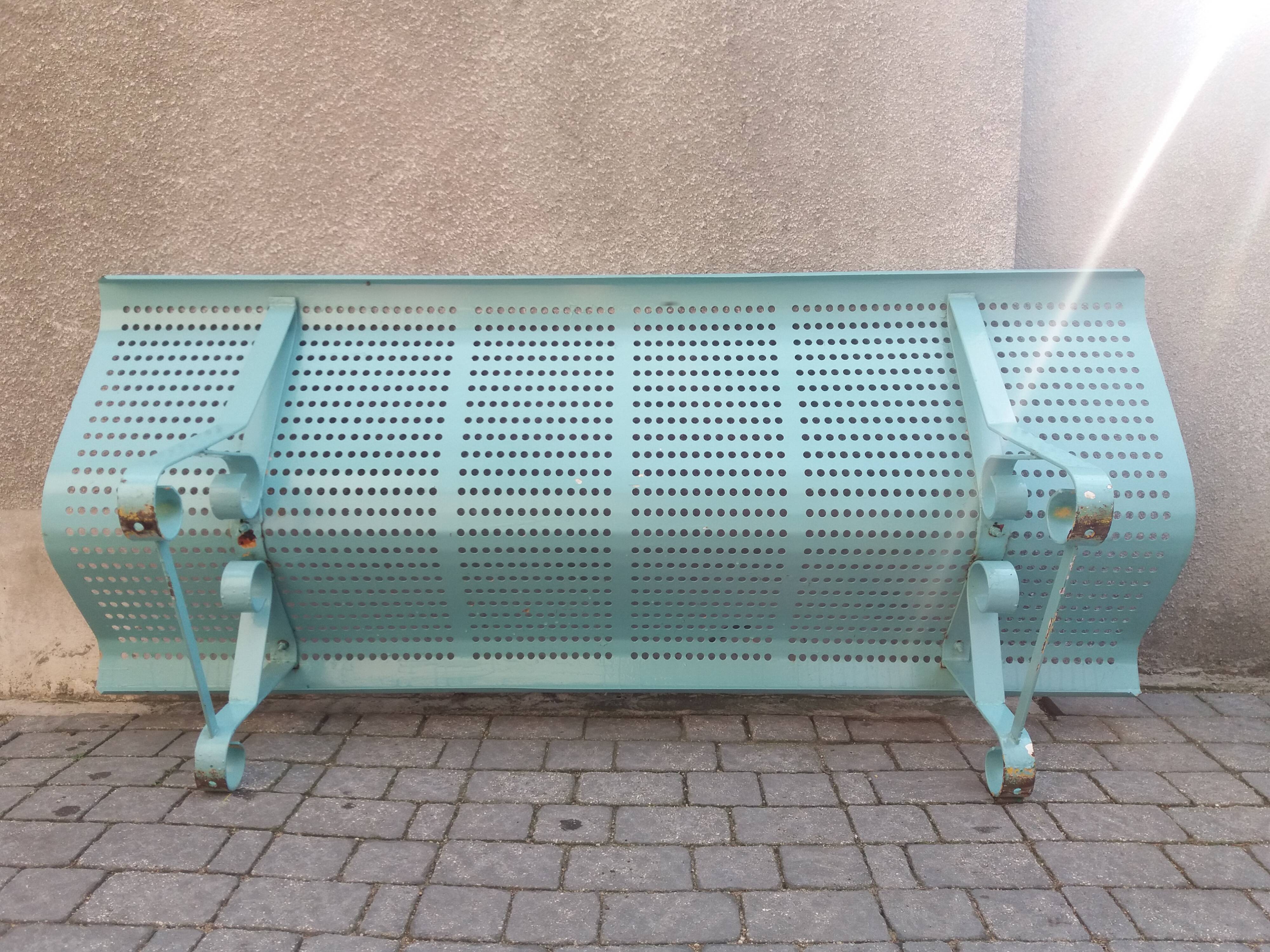 Vintage garden bench in metal