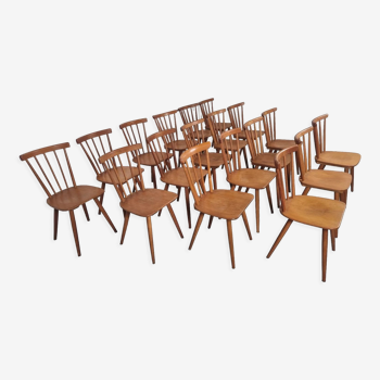 Lot de 18 chaises bistrot style scandinave, années 60