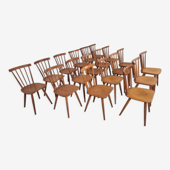 Set of 18 Scandinavian style bistro chairs, 60s