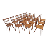 Set of 18 Scandinavian style bistro chairs, 60s