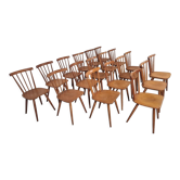 Set of 18 Scandinavian style bistro chairs, 60s