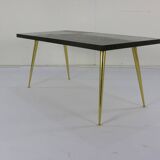 German design mosaic coffee table with brass legs