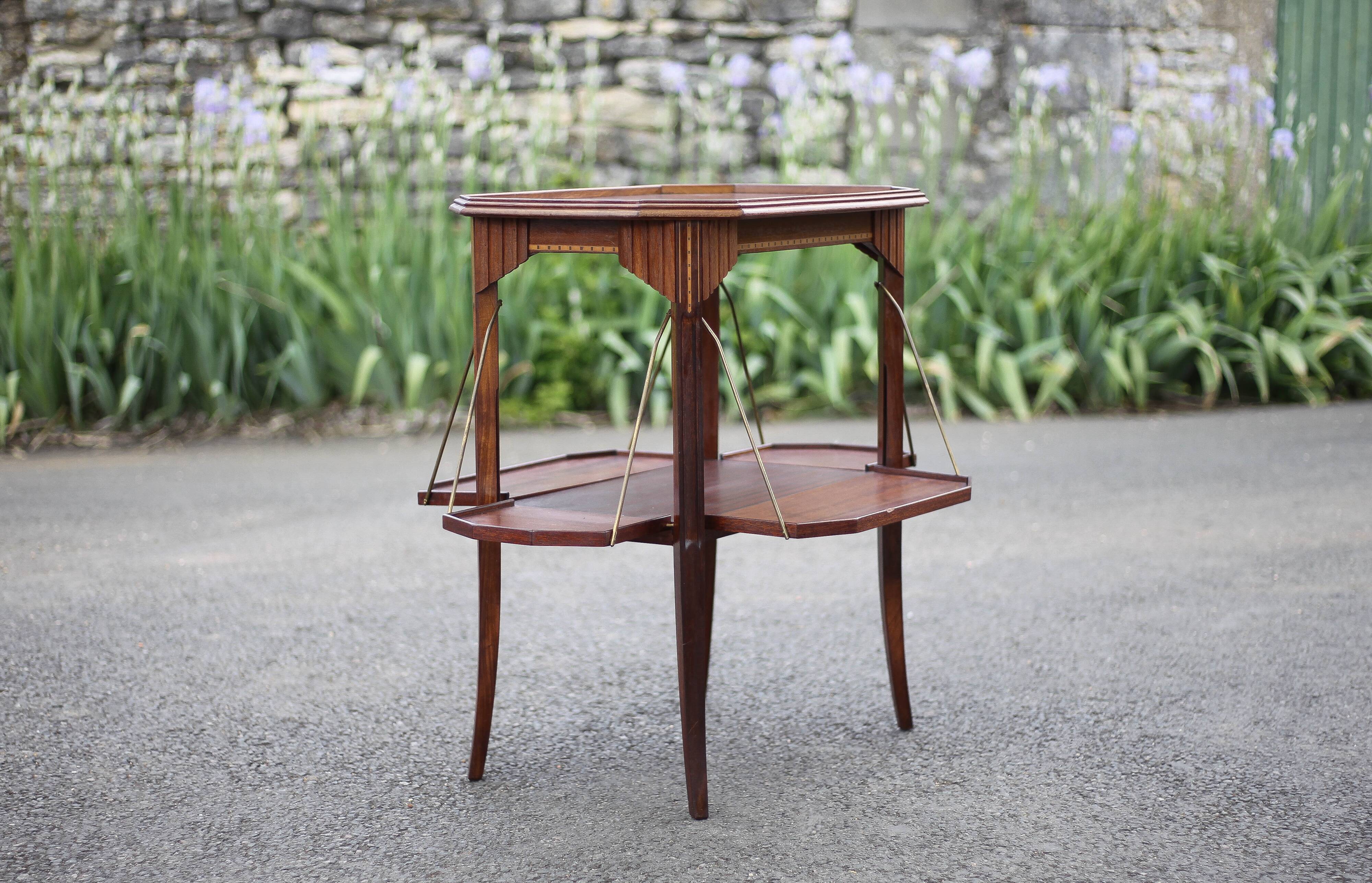 Wooden flap service, tea trolley, bar, living room furniture, vintage service, kitchen, decoration