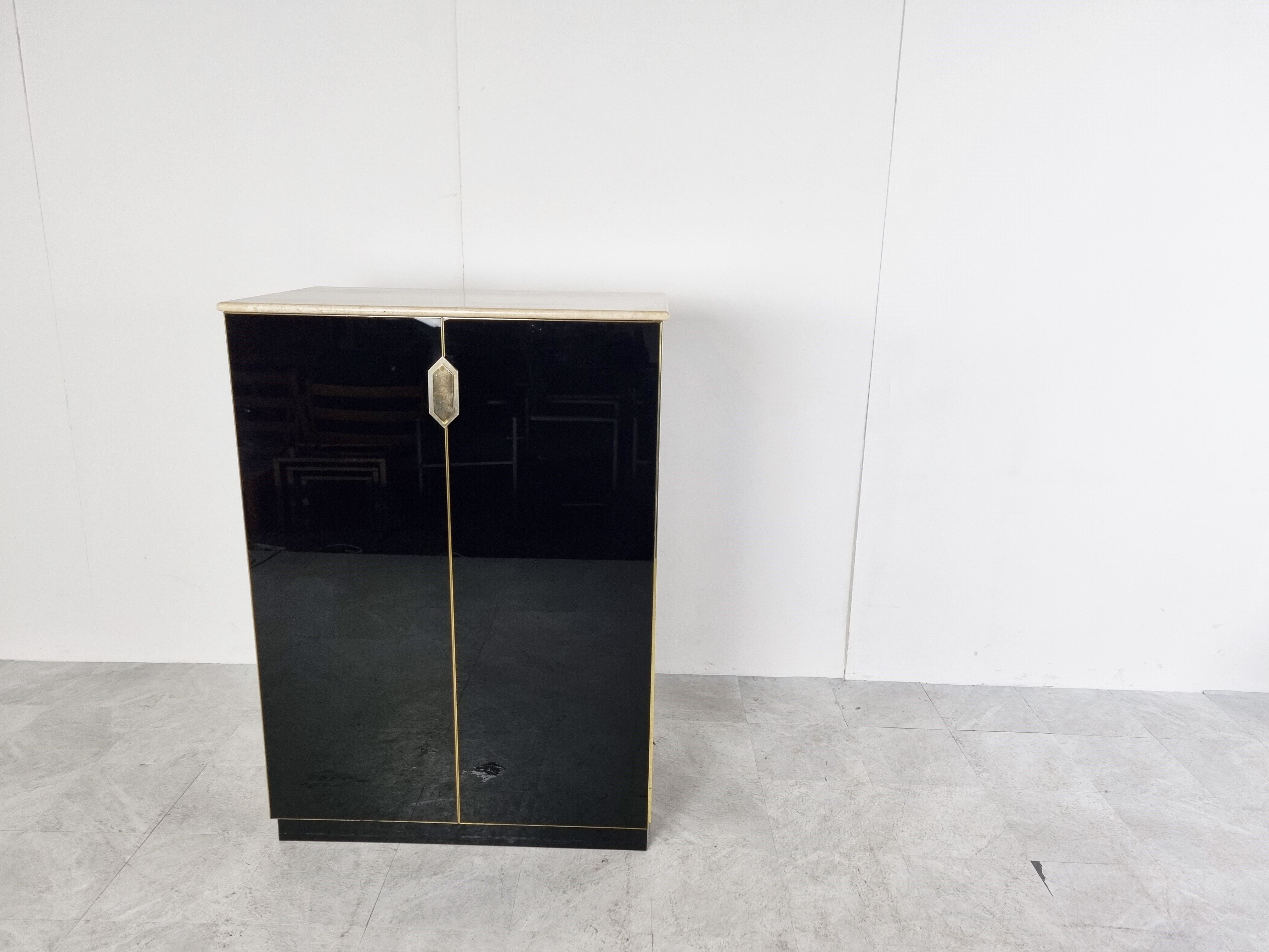 Bar en verre noir, années 1970