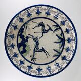 Plat vintage céramique emaux keralouve style art deco dlg catteau